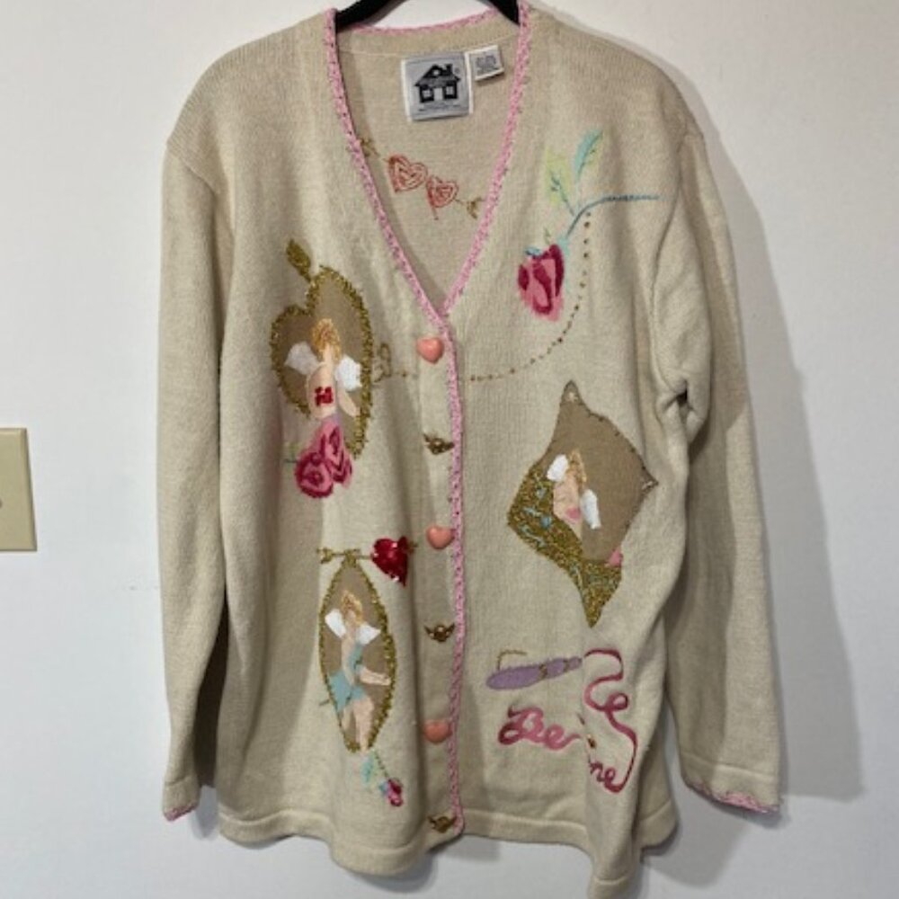 Storybook Knits “Be Mine” Vintage Sweater - Perfect for Valentine’s Day, Size L